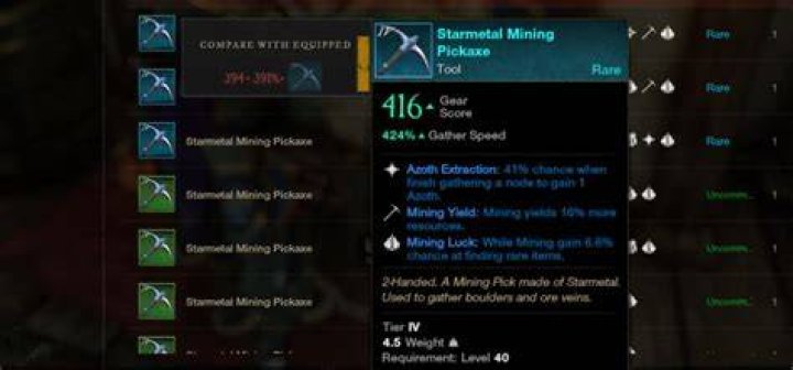 How do you make a star metal pickaxe in New World?