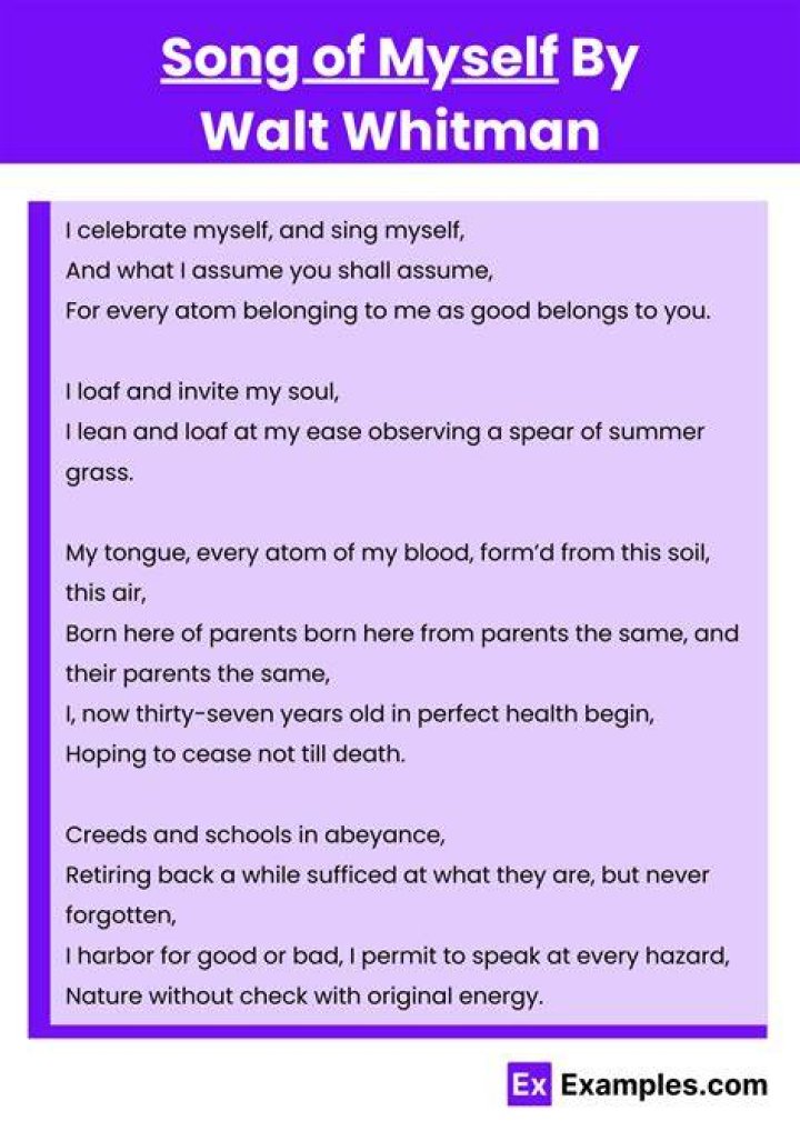How would you describe the speaker of Song of Myself?