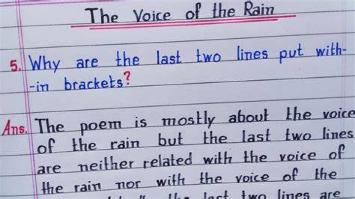 Why the last two lines of the poem The Voice of the Rain are put within brackets?